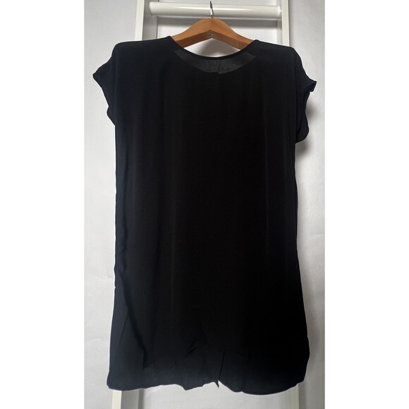 Madewell Dress Womens S Black Short Sleeve Full Button Down Back Woven Tunic Top - Picture 6 of 16